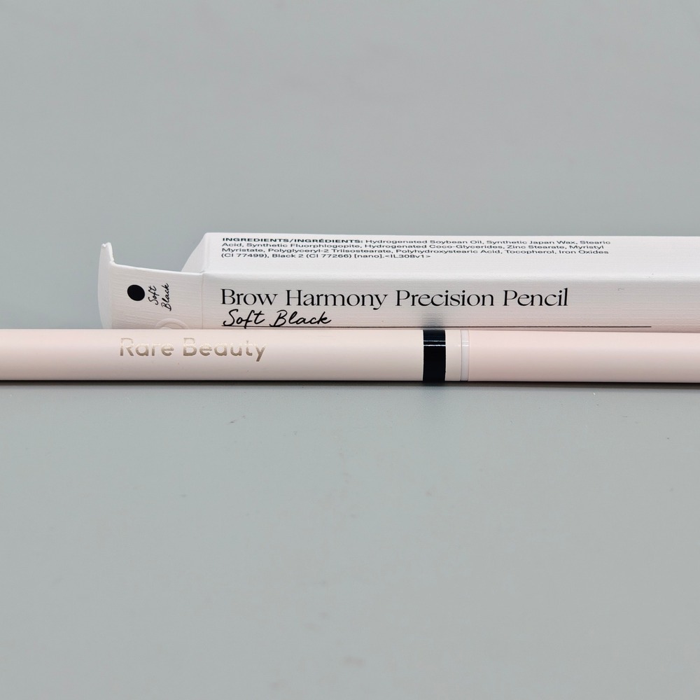 Rare Beauty Brow Harmony Precision Pencil Soft Black Waterproof Eyebrow 0.003oz